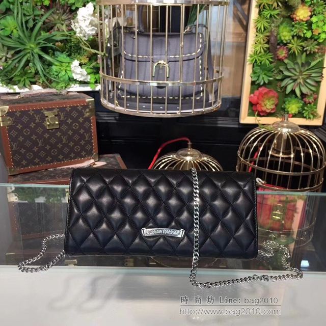 chrome hearts包 K025-1帶鑽十字架 克羅心晚裝包 經典時尚晚宴包 羊皮925銀配件  gjc1500